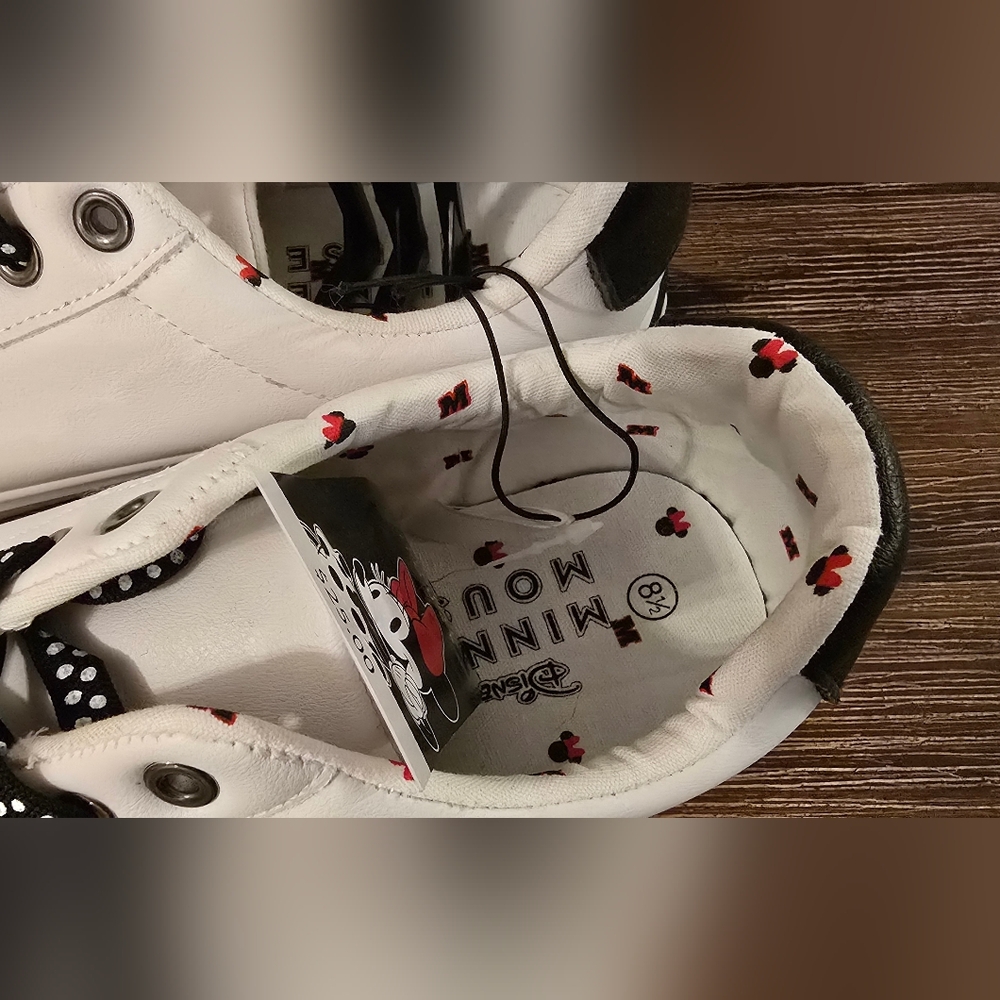 Disney Minnie Mouse Womens Shoes - White with Black Accents, New! Size 8.5 Cute - Picture 7 of 8